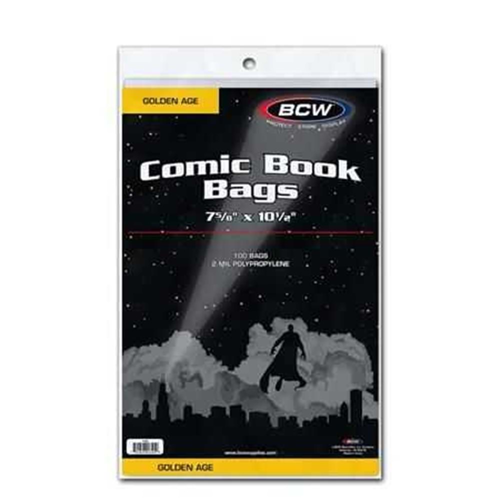 BCW GOLDEN AGE COMIC BAGS (PACK OF 100)