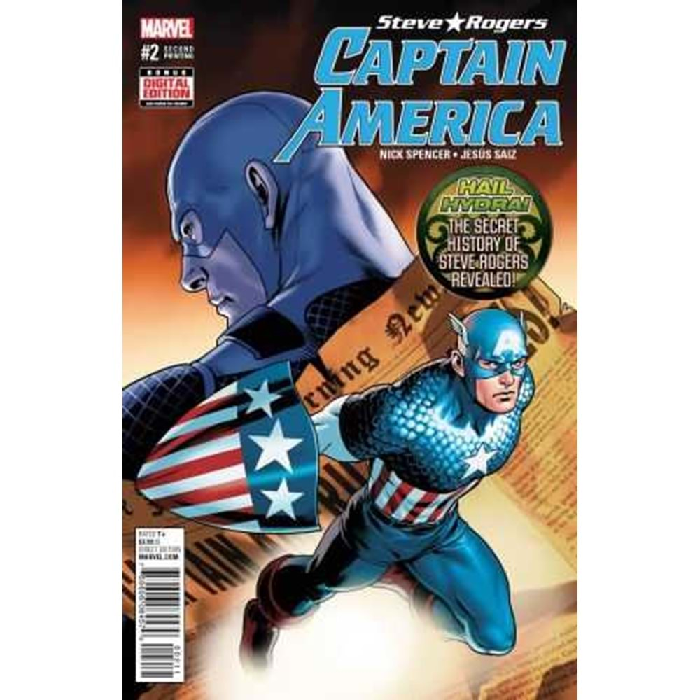 CAPTAIN AMERICA STEVE ROGERS # 2 SECOND PRINTING