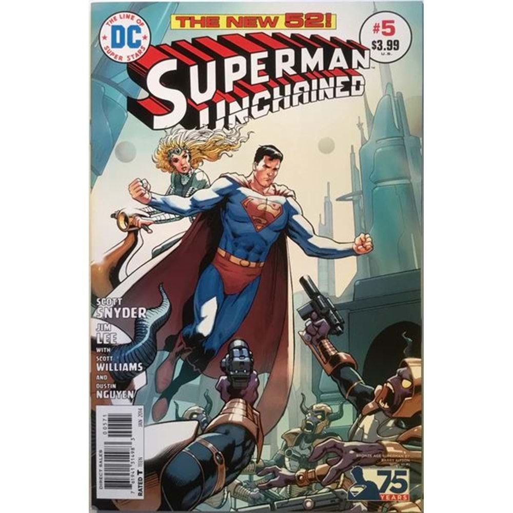 SUPERMAN UNCHAINED # 5 1:50 75TH ANNIVERSARY BRONZE AGE BARRY KITSON VARIANT