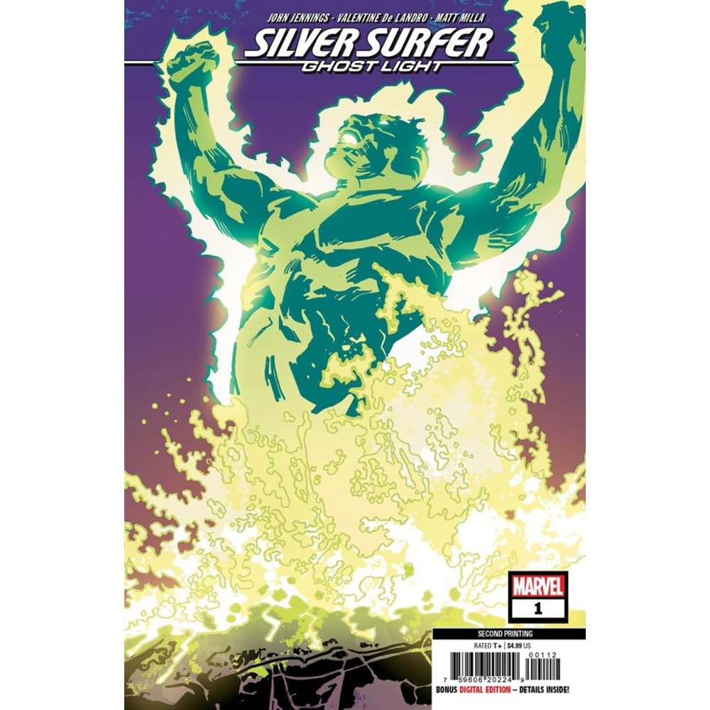 SILVER SURFER GHOST LIGHT # 1 SECOND PRINTING DE LANDRO VARIANT