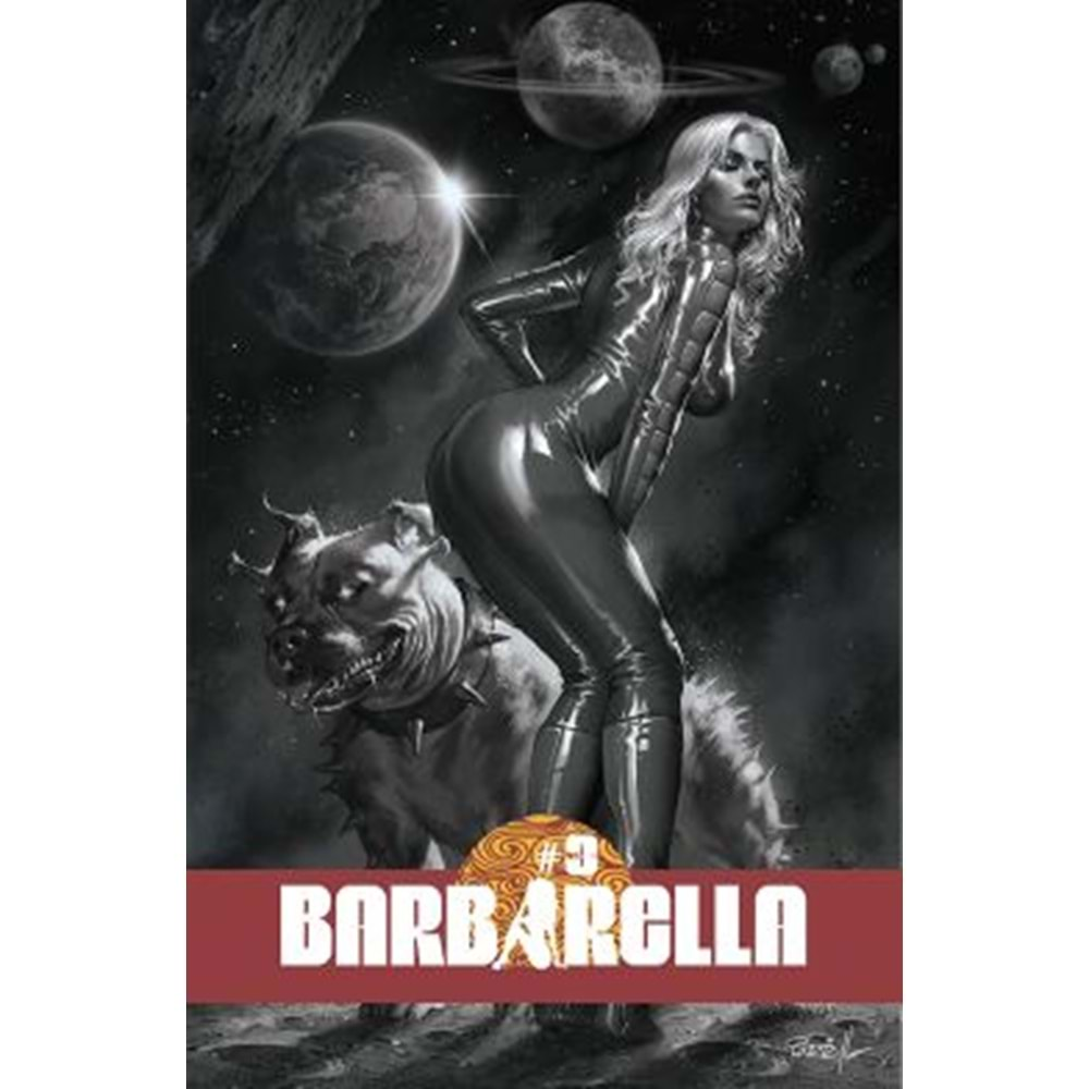 BARBARELLA (2021) # 3 COVER F 1:10 PARRILLO BLACK AND WHITE VARIANT