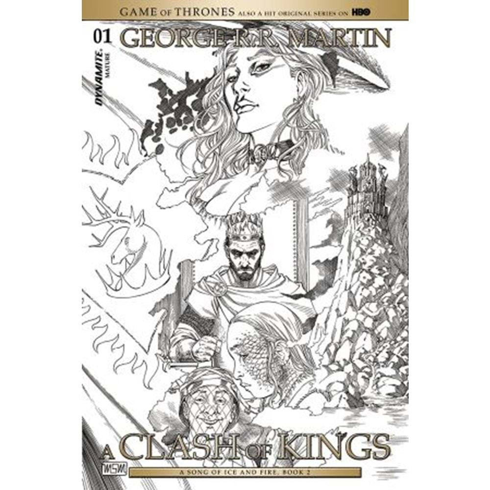 GAME OF THRONES CLASH OF KINGS # 1 COVER E 1:10 MILLER SKETCH VARIANT