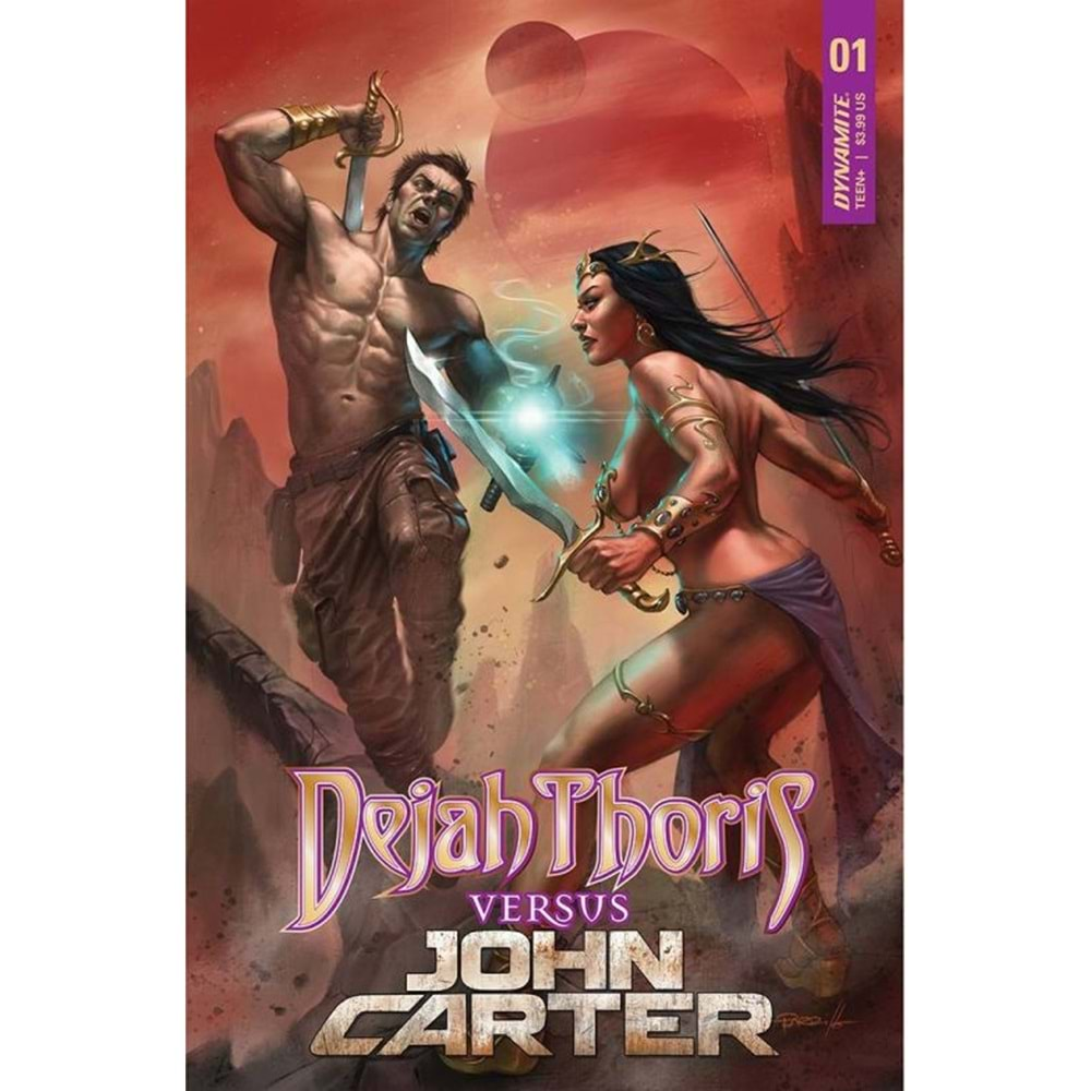 DEJAH THORIS VERSUS JOHN CARTER OF MARS # 1 COVER A PARRILLO