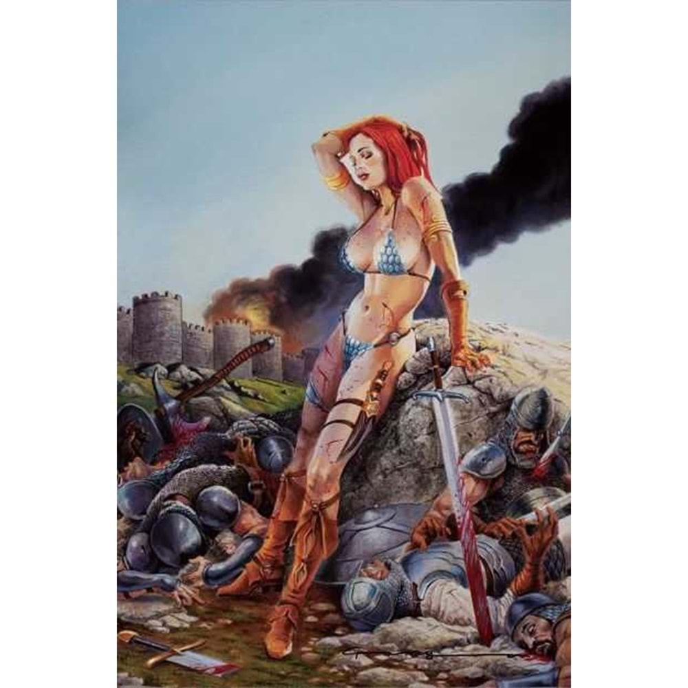 INVINCIBLE RED SONJA # 1 PARALEL EVREN EXCLUSIVE LEVEND CANGA İMZALI VIRGIN VARIANT