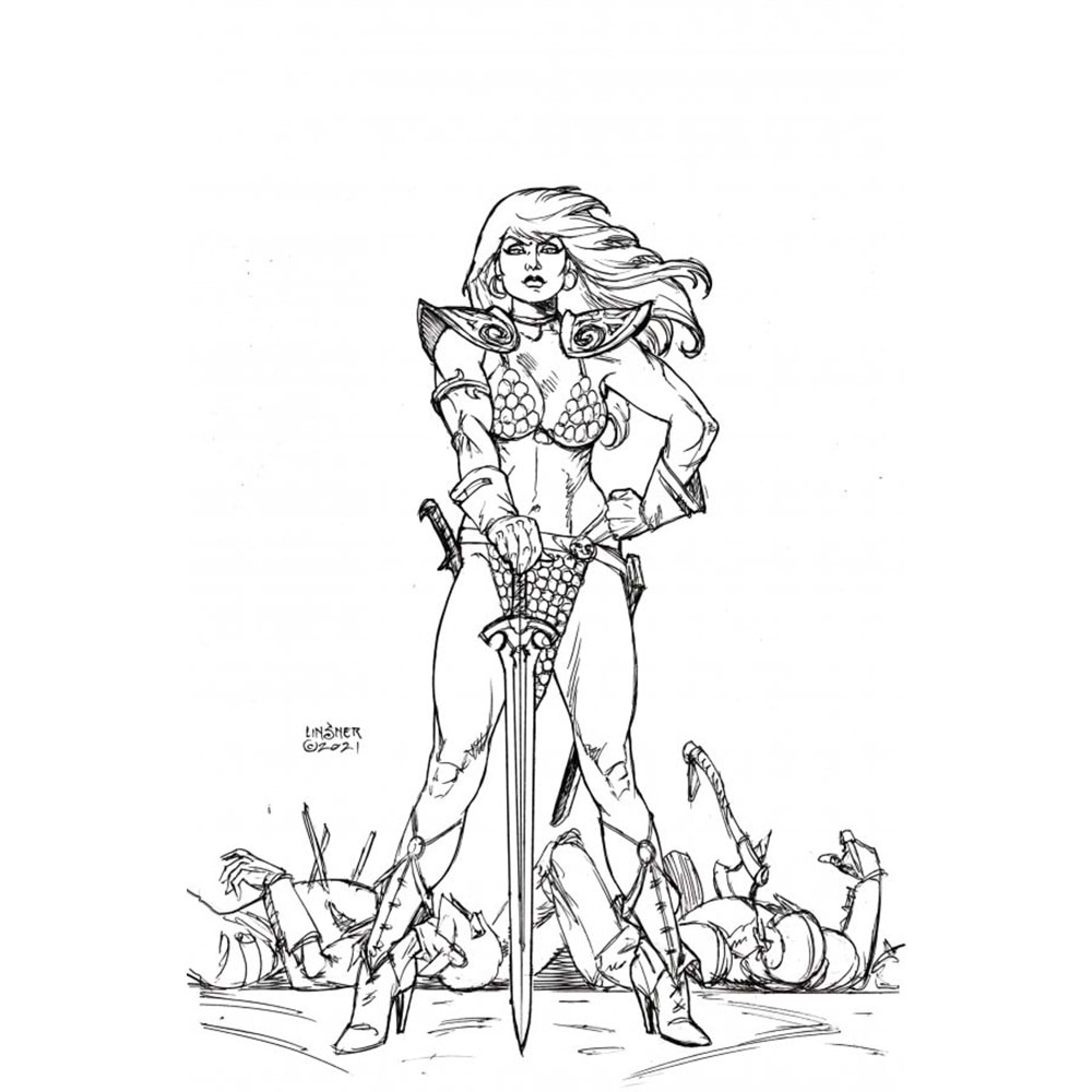 INVINCIBLE RED SONJA # 1 1:50 LINSNER LINE ART VIRGIN VARIANT