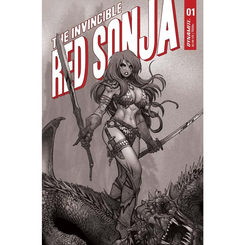 INVINCIBLE RED SONJA # 1 1:7 MORITAT B&W FOC VARIANT
