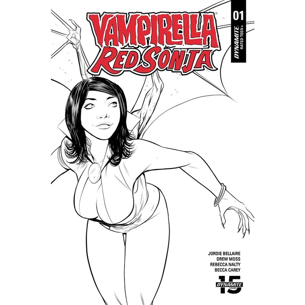 VAMPIRELLA RED SONJA # 1 1:10 MOSS BLACK&WHITE