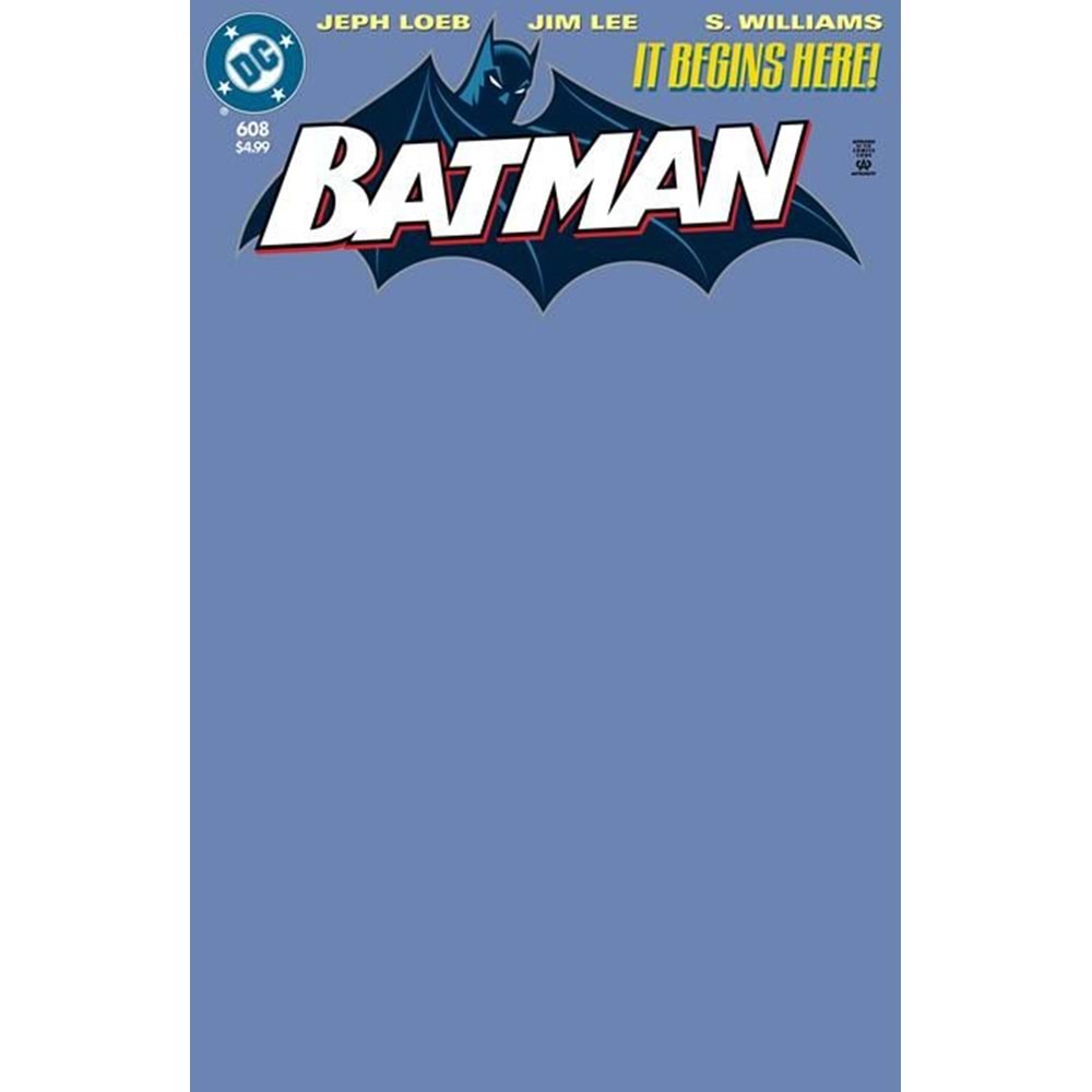 BATMAN # 608 FACSIMILE EDITION COVER C BLUE BLANK CARD STOCK VARIANT