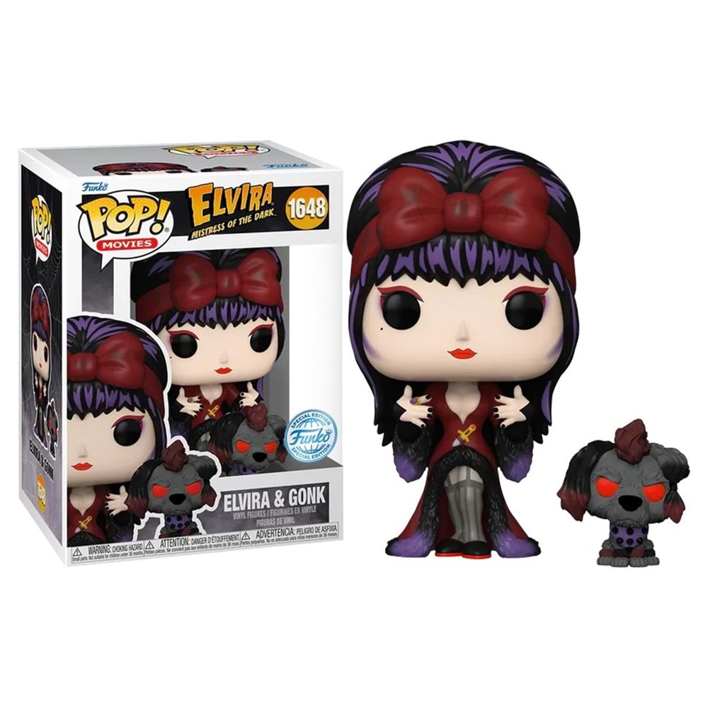 FUNKO POP ELVIRA MISTRESS OF THE DARK ELVIRA & GONK MOONLIGHT SPECIAL EDITION 1648