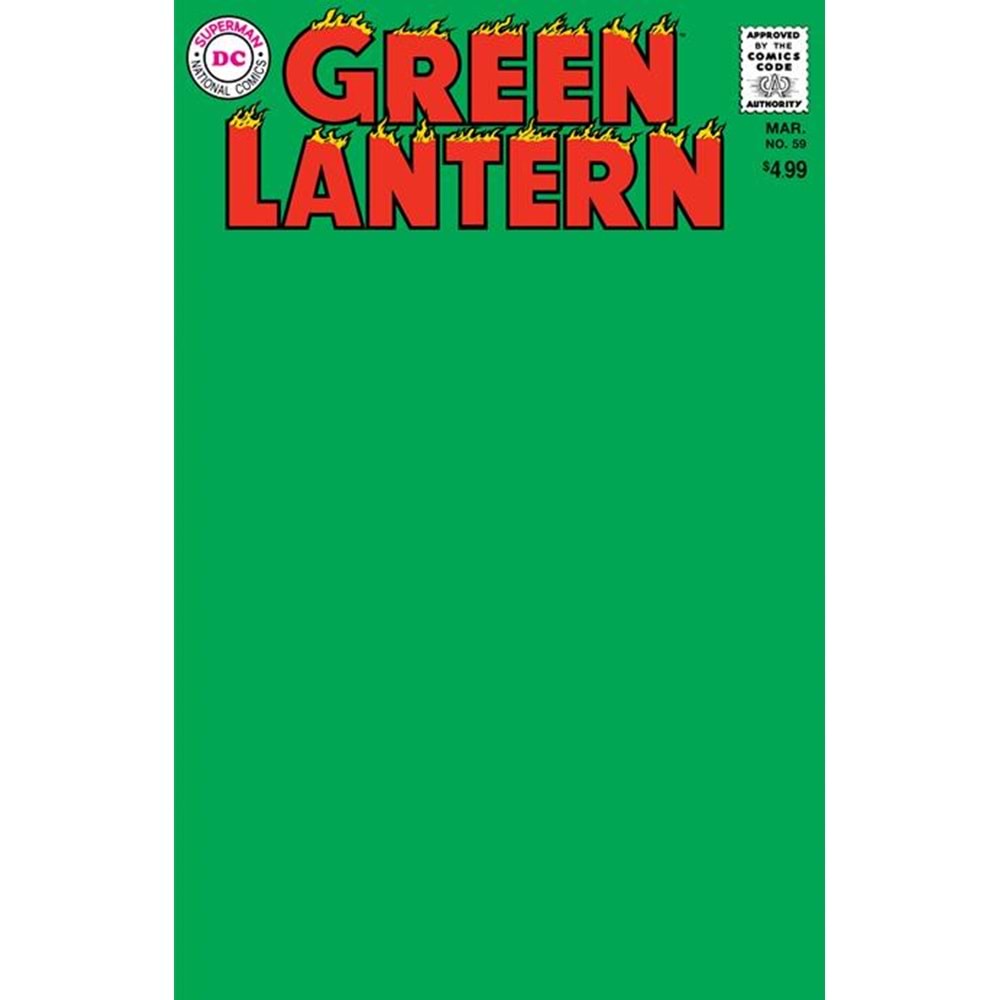 GREEN LANTERN # 59 FACSIMILE EDITION COVER C BLANK VARIANT
