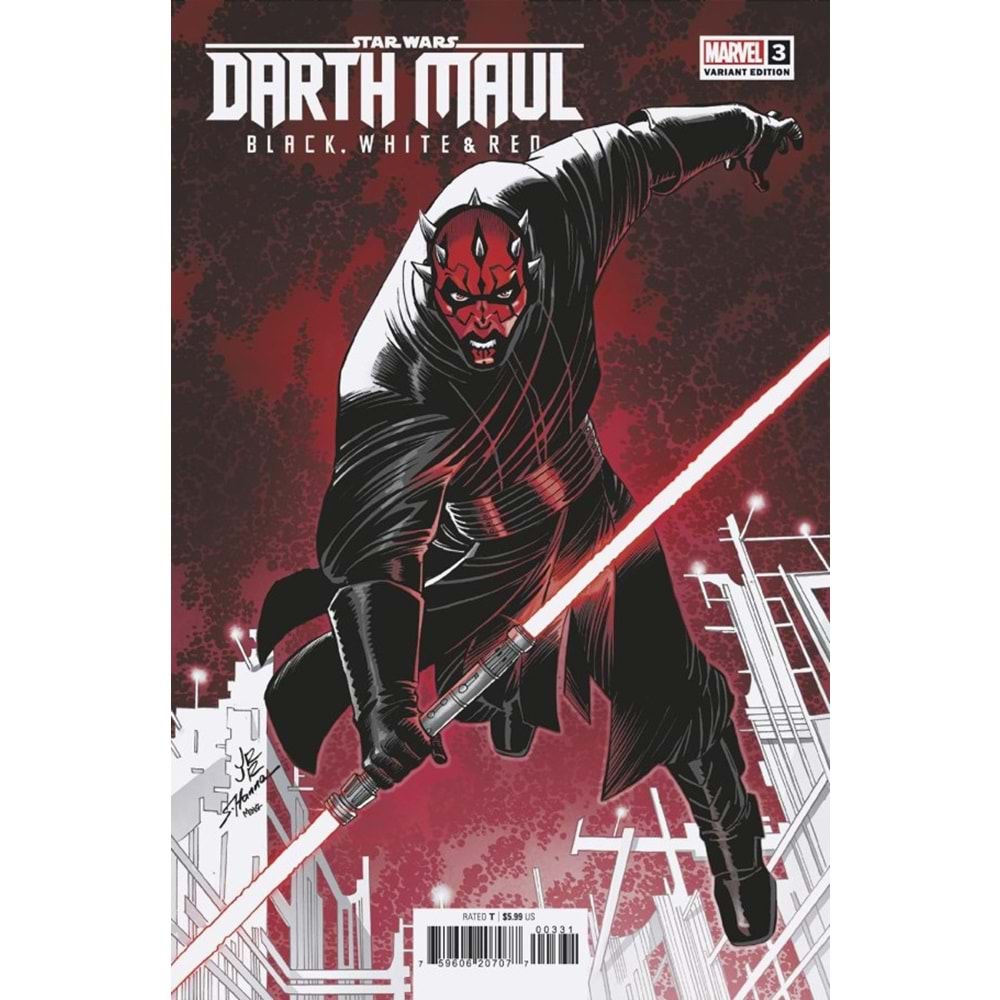 STAR WARS DARTH MAUL BLACK WHITE RED # 3 ROMITA JR VARIANT