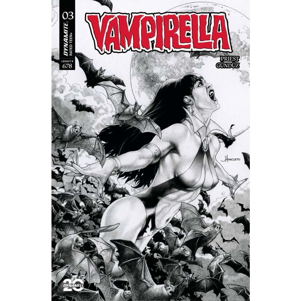 VAMPIRELLA (2025) #3 COVER O 1:10 ANACLETO BLACK & WHITE VARIANT