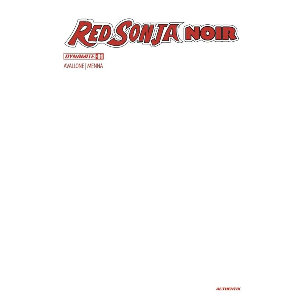 RED SONJA NOIR #1 (ONE-SHOT) COVER D BLANK VARIANT