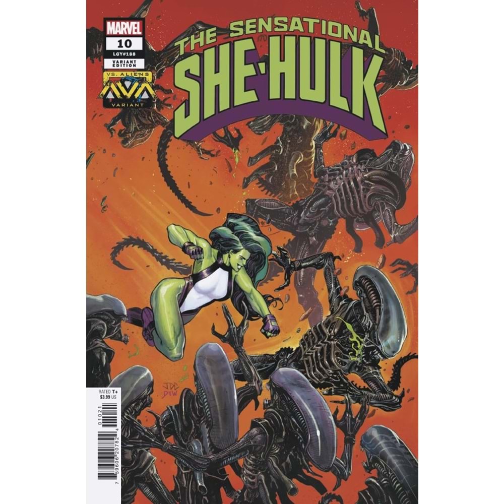 SENSATIONAL SHE-HULK (2023) # 10 JOSH CASSARA MARVEL VS ALIEN VARIANT