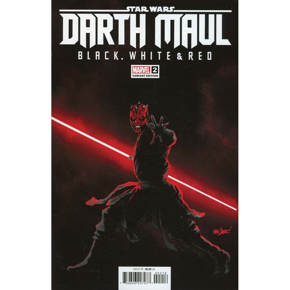 STAR WARS DARTH MAUL BLACK WHITE RED # 2 1:25 DAVID MARQUEZ VARIANT