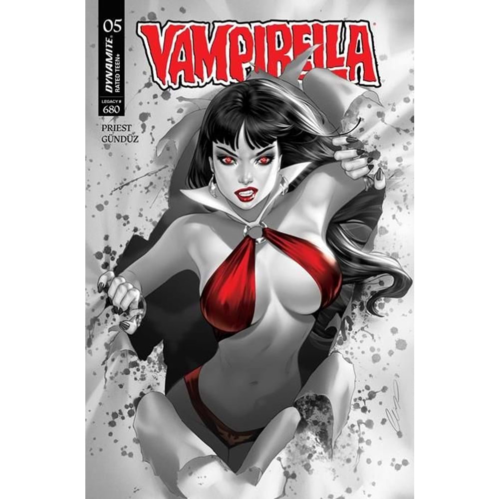 VAMPIRELLA (2025) #5 COVER P 1:7 ELIAS CHATZOUDIS B&W FOC BONUS VARIANT