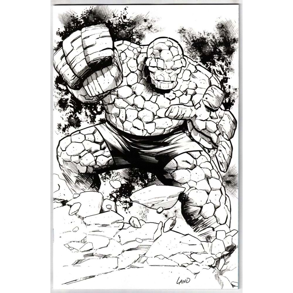 FANTASTIC FOUR (2022) # 7 1:50 GREG LAND BLACK & WHITE VIRGIN VARIANT