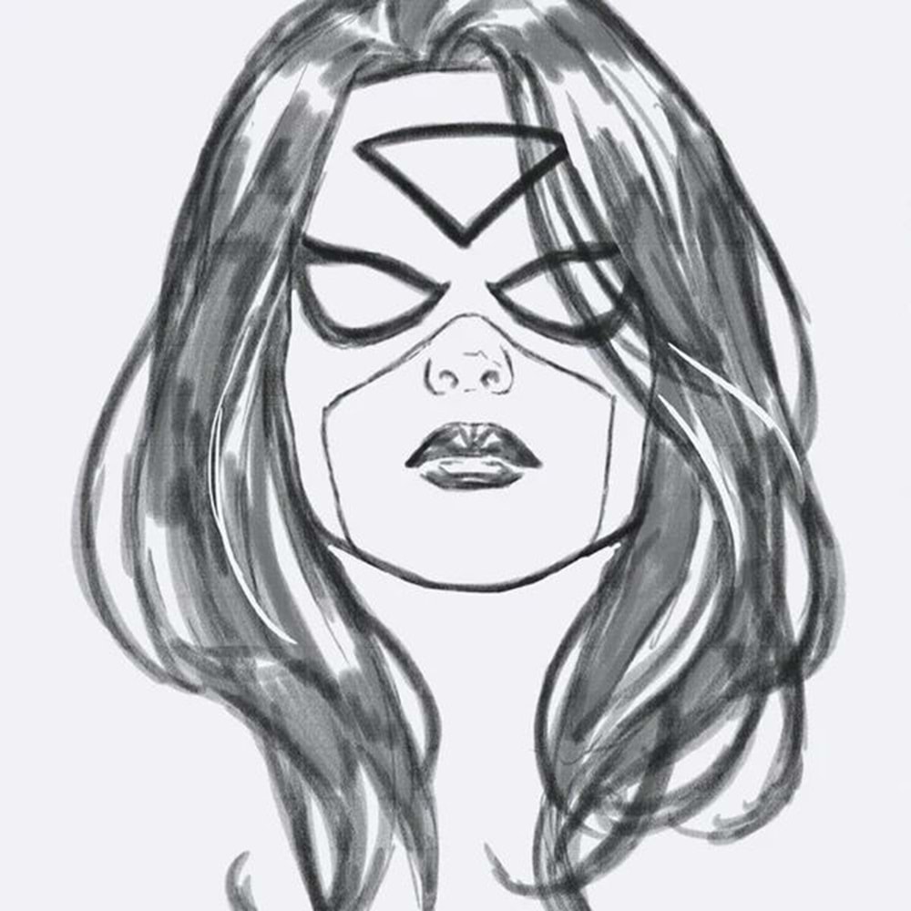EDGE OF SPIDER-VERSE (2024) # 2 1:50 MARK BROOKS HEADSHOT SKETCH VIRGIN VARIANT