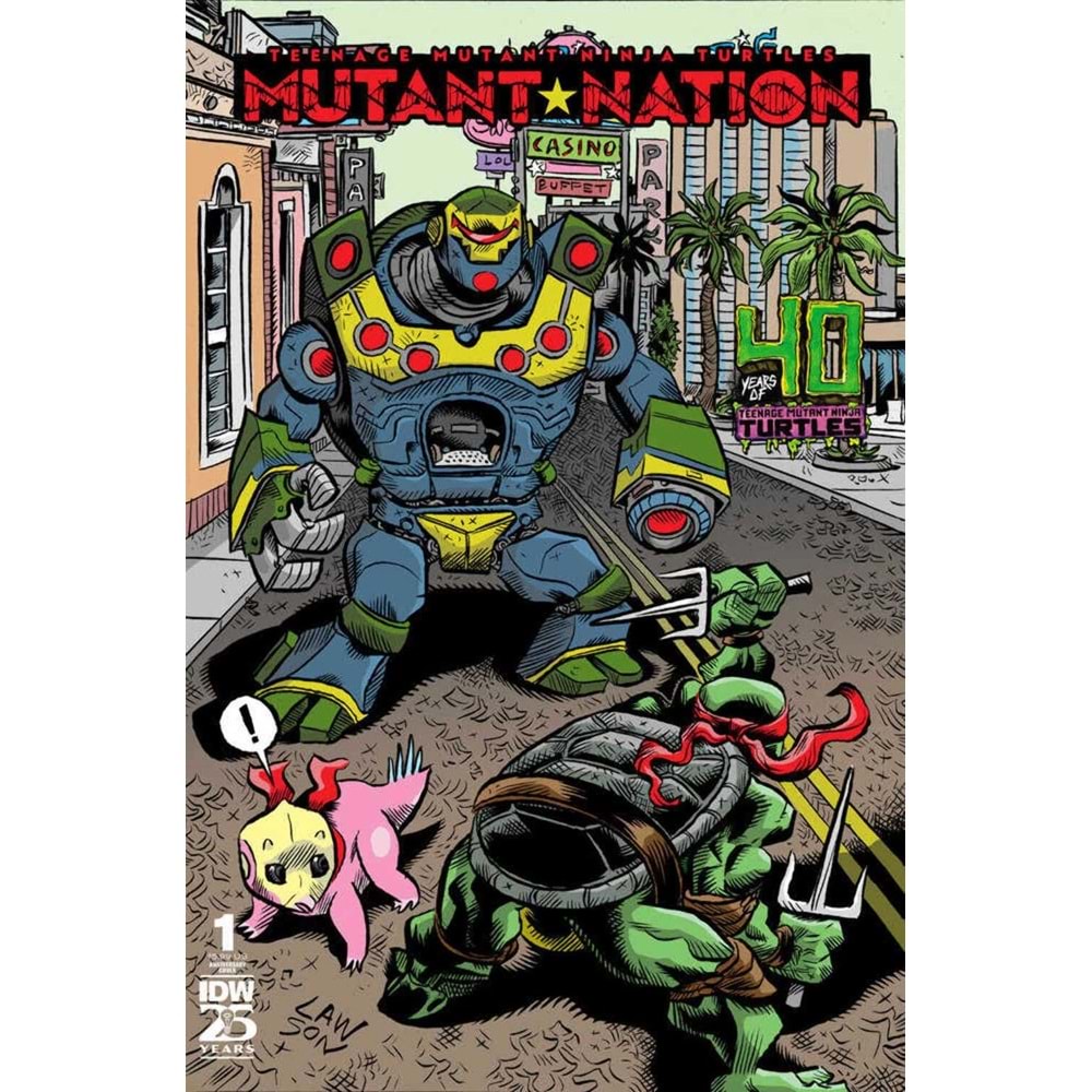 TMNT MUTANT NATION # 1 COVER D JIM LAWON 40TH ANNIVERSARY VARIANT
