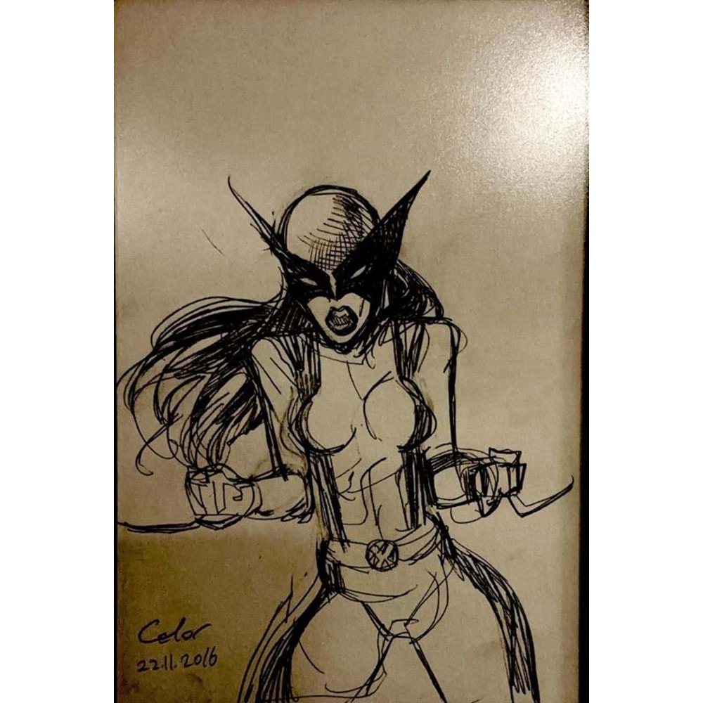 ALL NEW WOLVERINE LAURA KINNEY SKETCH BY CELOR CELAL KOÇ ÇERÇEVELİ