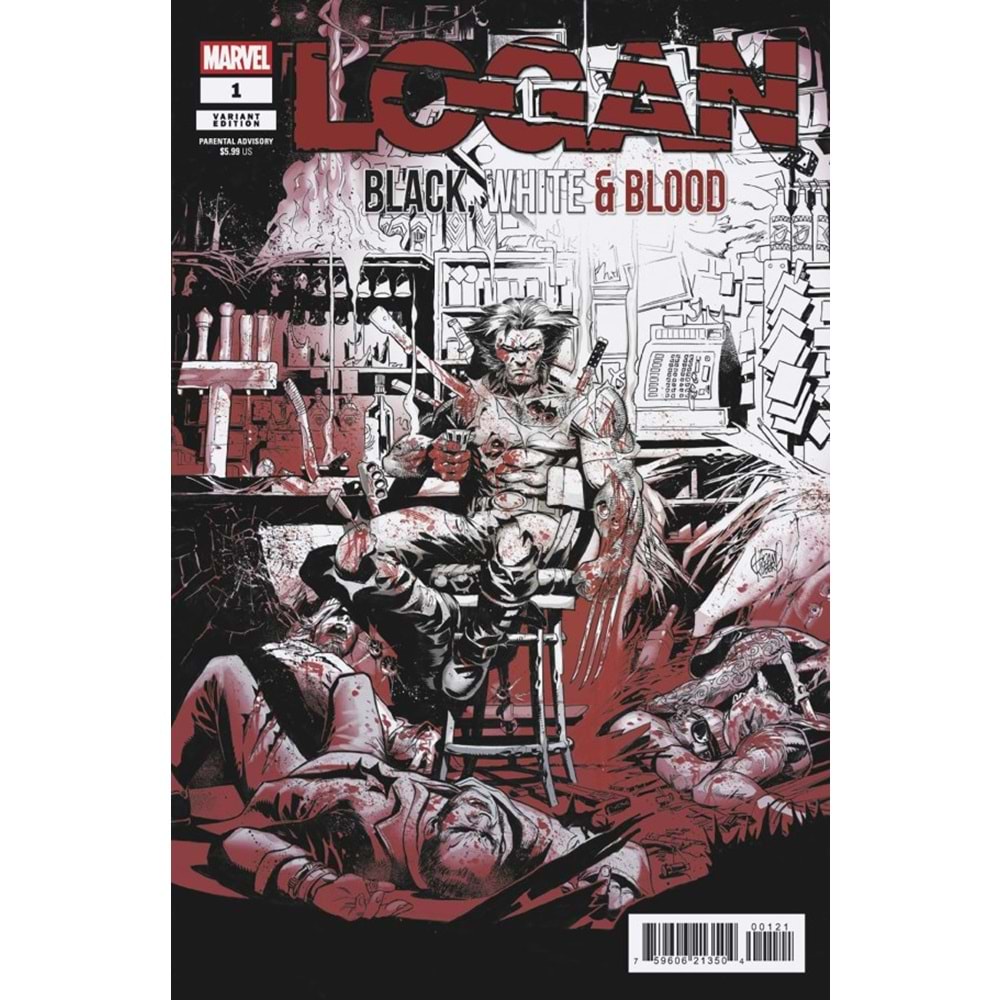 LOGAN BLACK WHITE AND BLOOD #1 ADAM KUBERT VARIANT