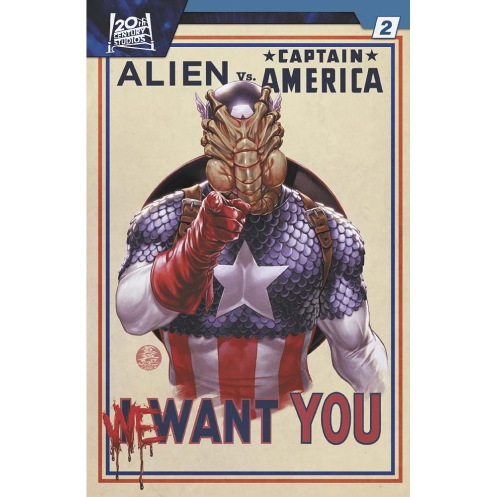 ALIEN VS CAPTAIN AMAERICA #2 MARK BROOKS VARIANT