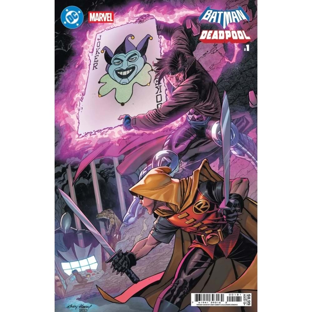 DC MARVEL BATMAN DEADPOOL #1 (ONE-SHOT) COVER I ANDY KUBERT DAMIAN WAYNE GAMBIT CARD STOCK VARIANT