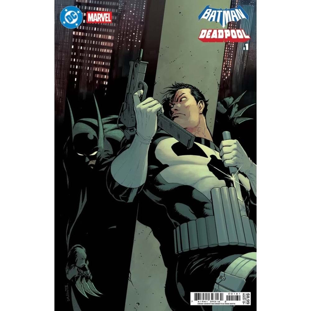 DC MARVEL BATMAN DEADPOOL #1 (ONE-SHOT) COVER G NICK DRAGOTTA BATMAN PUNISHER CARD STOCK VARIANT