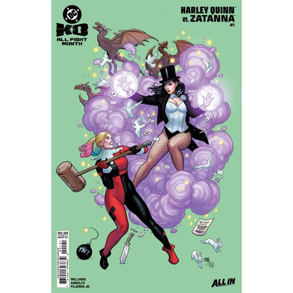 DC K.O. HARLEY QUINN VS ZATANNA #1 (ONE-SHOT) COVER B FRANK CHO CARD STOCK VARIANT