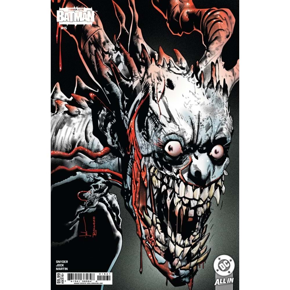 ABSOLUTE BATMAN # 15 COVER D BRIAN BOLLAND JOCK CARD STOCK VARIANT