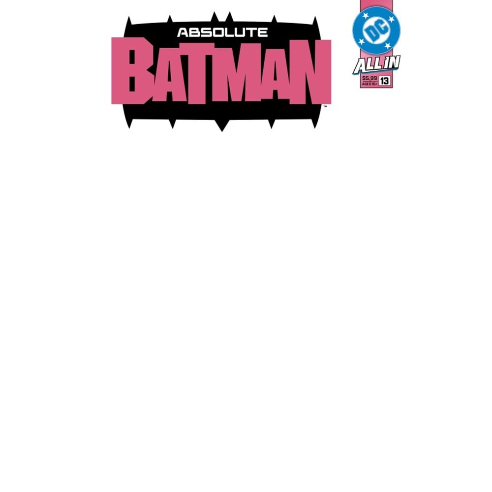 ABSOLUTE BATMAN # 13 COVER G BLANK CARD STOCK VARIANT