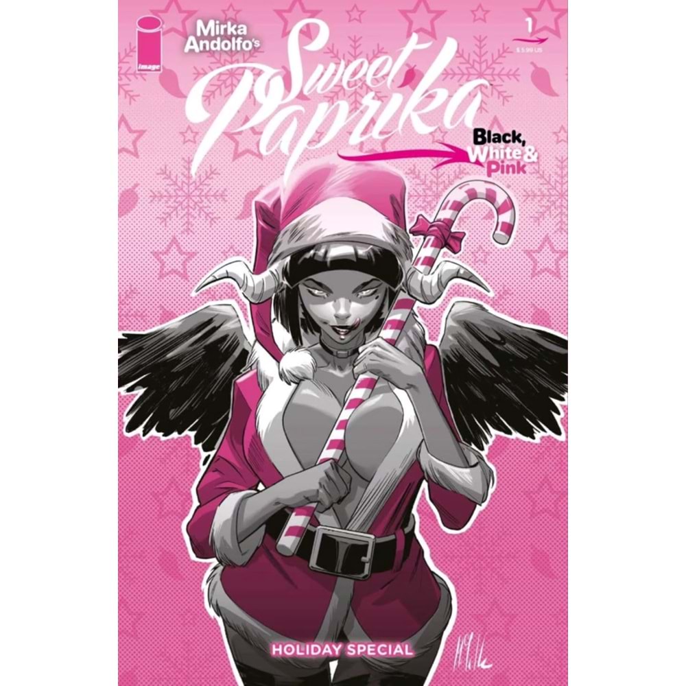 MIRKA ANDOLFOS SWEET PAPRIKA BLACK WHITE & PINK HOLIDAY SPECIAL #1 (ONE-SHOT) COVER D MARCO FAILLA VARIANT