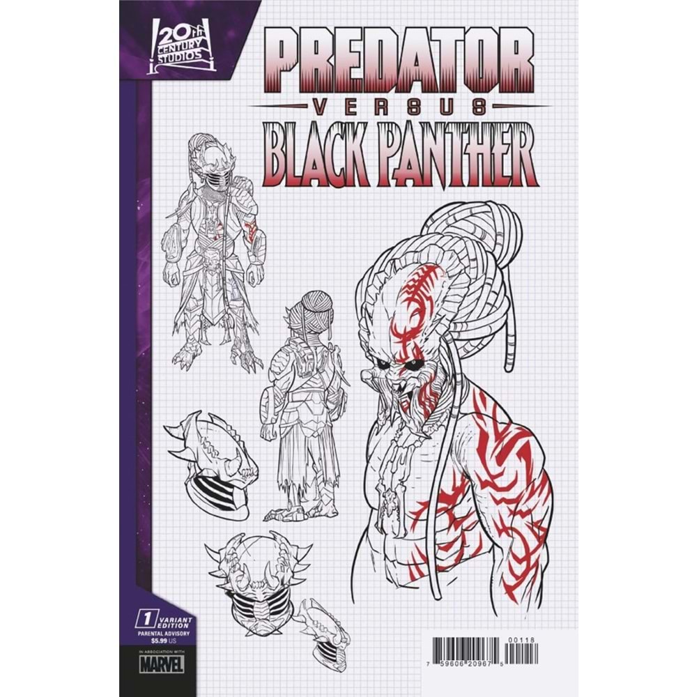 PREDATOR VS BLACK PANTHER # 1 (OF 4) 1:10 CHRIS ALLEN DESIGN VARIANT
