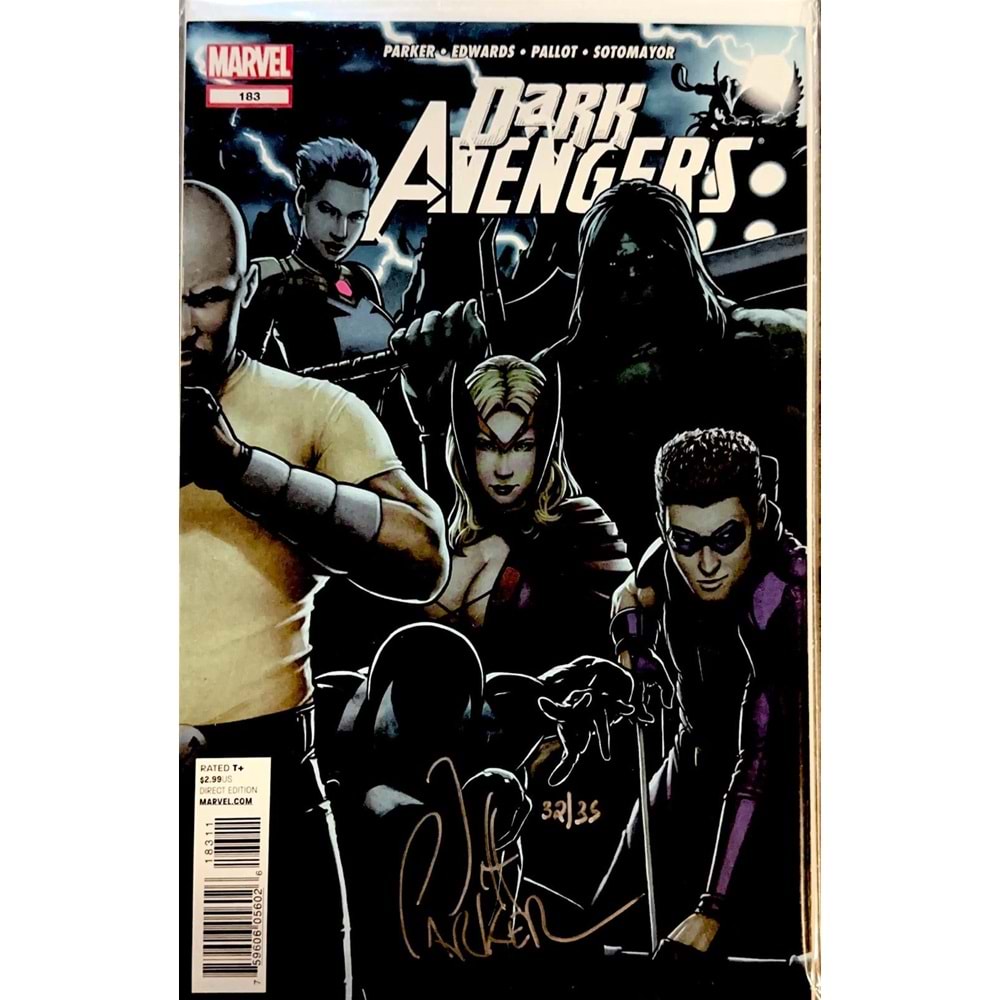 DF DARK AVENGERS #183 JEFF PARKER İMZALI SERTİFİKALI 35 LİMİTLİ
