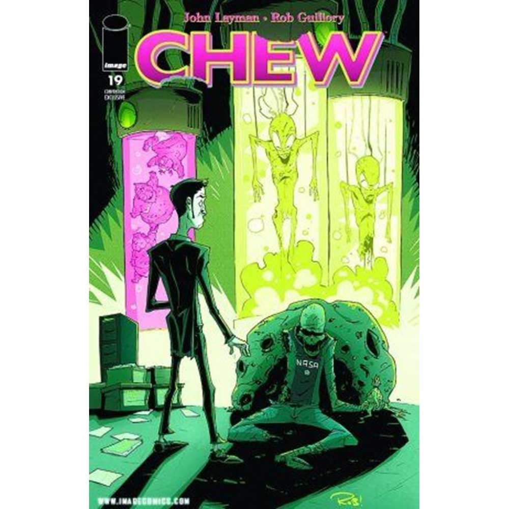 CHEW #19 GLOW IN THE DARK VARIANT SIGNED BY JOHN LAYMAN AND ROB GUILLORY İMZALI