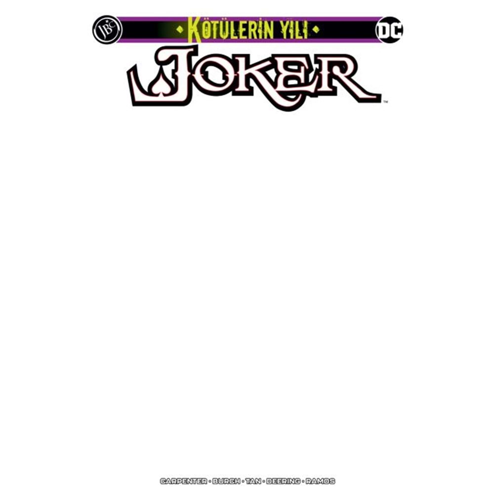 JOKER KÖTÜLERİN YILI BOŞ KAPAK