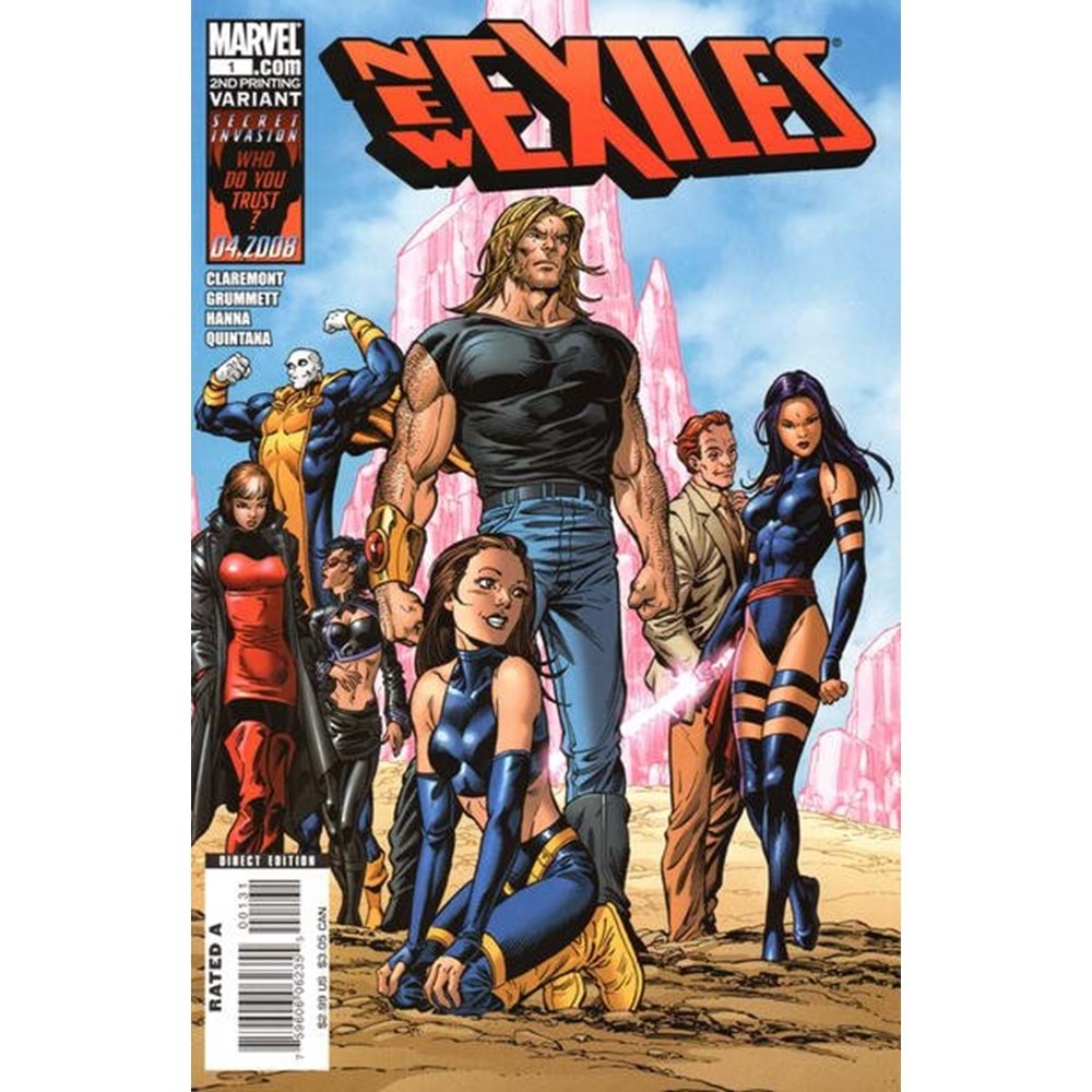 NEW EXILES (2008) #1 SECOND PRINTING GREG LAND VARIANT
