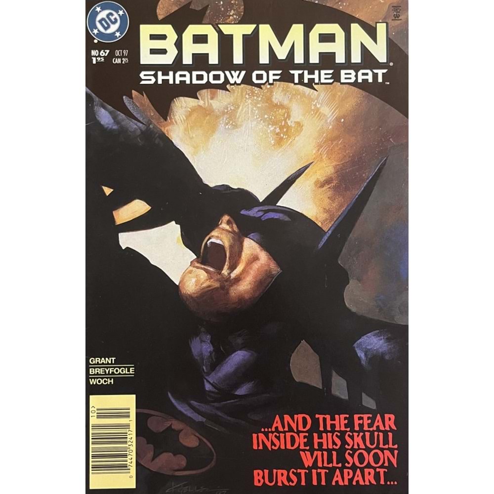 BATMAN SHADOW OF THE BAT # 67 NEWSSTAND (ARKA SAYFADA FİYAT ETİKETİ VAR)