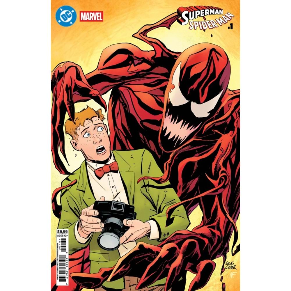 DC MARVEL SUPERMAN SPIDER-MAN #1 (ONE-SHOT) COVER F STEVE LIEBER JIMMY OLSEN & CARNAGE CARD STOCK VARIANT