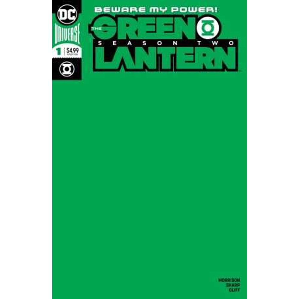 GREEN LANTERN SEASON TWO # 1 GREEN BLANK VARIANT