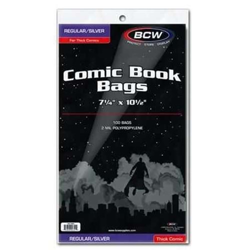 BCW SILVER REGULAR COMIC BAGS (PACK OF 100)
