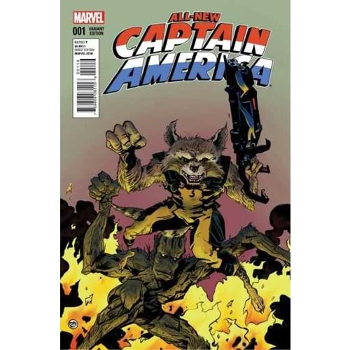 ALL NEW CAPTAIN AMERICA # 1 ROCKET RACCOON AND GROOT VARIANT