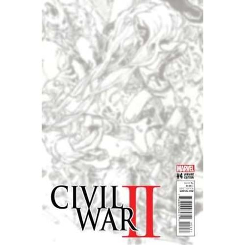 CIVIL WAR II # 4 KIM JUNG GI BLACK & WHITE CONNECTING VIRGIN VARIANT