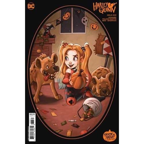 HARLEY QUINN # 33 COVER F CHRISSIE ZULLO TRICK OR TREAT CARD STOCK VARIANT