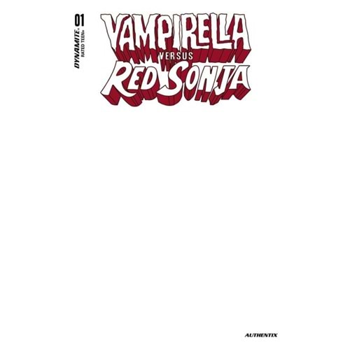 VAMPIRELLA VS RED SONJA # 1 COVER F BLANK AUTHENTIX