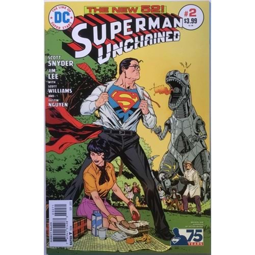 SUPERMAN UNCHAINED # 2 1:50 75TH ANNIVERSARY BRONZE AGE VICTOR IBANEZ VARIANT