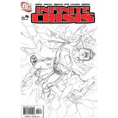 INFINITE CRISIS # 5 SECOND PRINTING GEORGE PEREZ SKETCH VARIANT