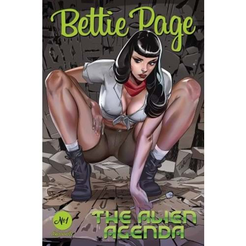 BETTIE PAGE ALIEN AGENDA # 1 COVER R FOC MCFARLANE HOMAGE CELOR CELAL KOÇ