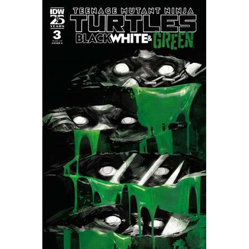 TMNT BLACK WHITE & GREEN # 3 COVER A JOCK