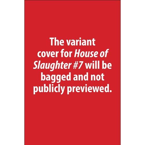 HOUSE OF SLAUGHTER # 7 COVER C BODYBAG KAGO VARIANT
